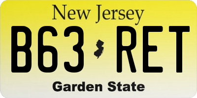 NJ license plate B63RET