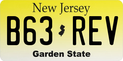 NJ license plate B63REV
