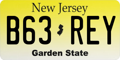 NJ license plate B63REY
