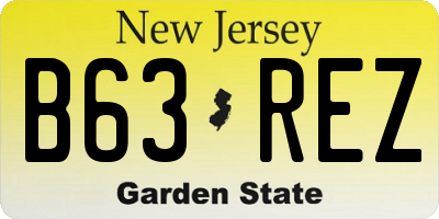 NJ license plate B63REZ
