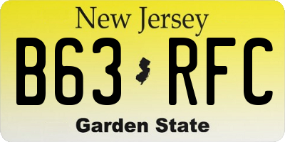 NJ license plate B63RFC