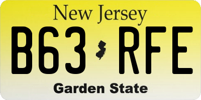 NJ license plate B63RFE