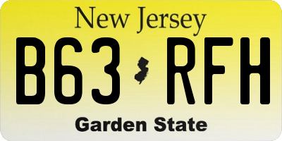 NJ license plate B63RFH