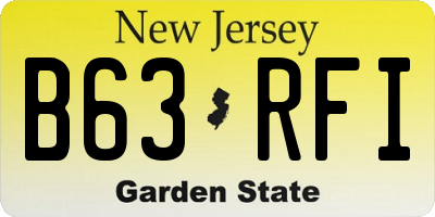NJ license plate B63RFI
