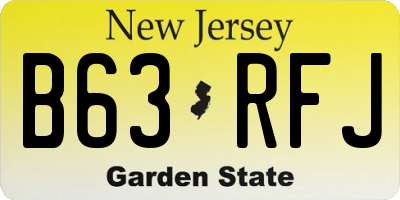 NJ license plate B63RFJ