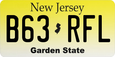 NJ license plate B63RFL