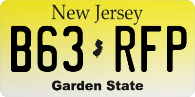 NJ license plate B63RFP