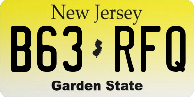 NJ license plate B63RFQ