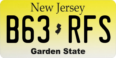 NJ license plate B63RFS