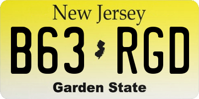 NJ license plate B63RGD