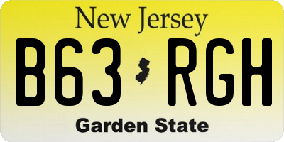 NJ license plate B63RGH