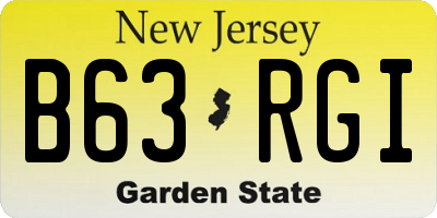 NJ license plate B63RGI