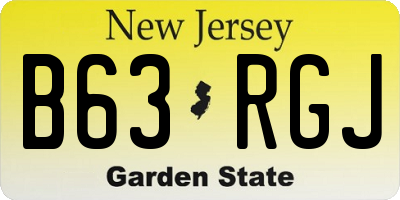 NJ license plate B63RGJ