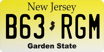 NJ license plate B63RGM