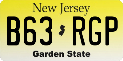 NJ license plate B63RGP