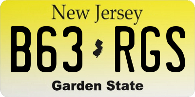 NJ license plate B63RGS