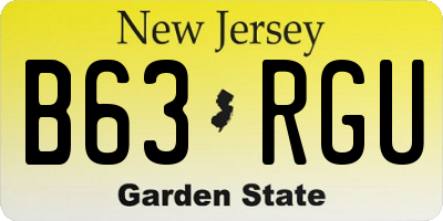 NJ license plate B63RGU