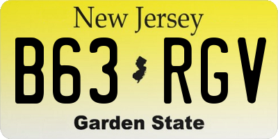 NJ license plate B63RGV
