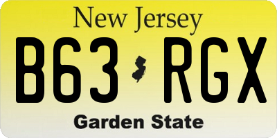 NJ license plate B63RGX