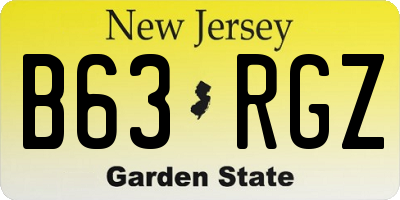 NJ license plate B63RGZ