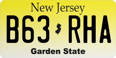 NJ license plate B63RHA