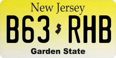 NJ license plate B63RHB