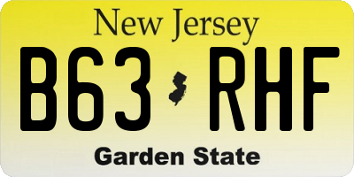 NJ license plate B63RHF