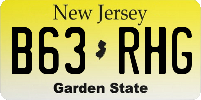 NJ license plate B63RHG