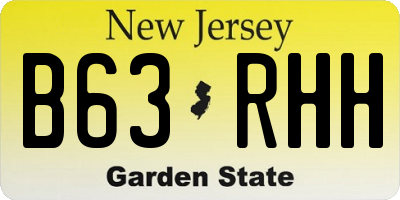 NJ license plate B63RHH