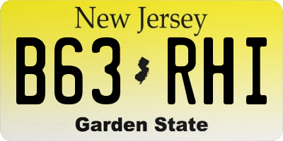 NJ license plate B63RHI