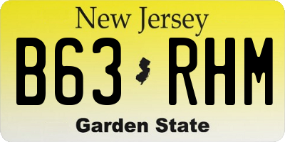 NJ license plate B63RHM