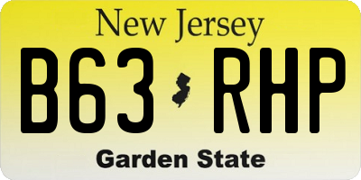 NJ license plate B63RHP