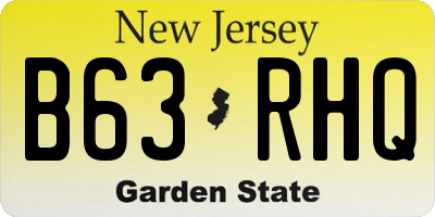 NJ license plate B63RHQ