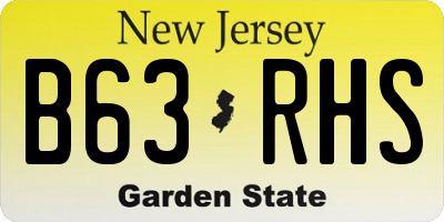 NJ license plate B63RHS