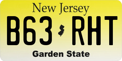NJ license plate B63RHT