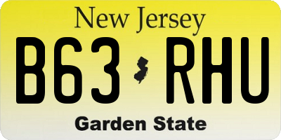 NJ license plate B63RHU