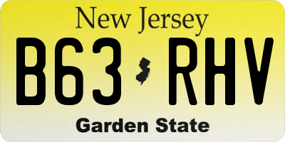 NJ license plate B63RHV