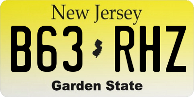 NJ license plate B63RHZ