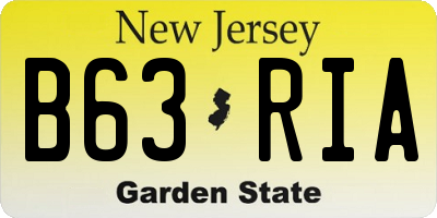 NJ license plate B63RIA
