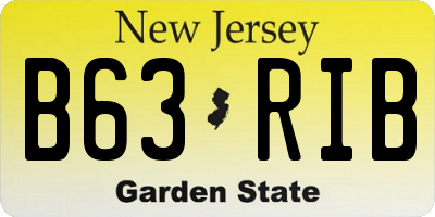 NJ license plate B63RIB
