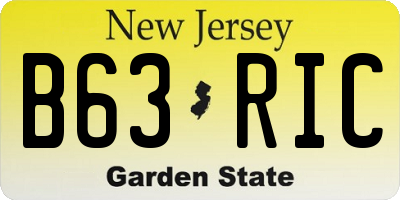 NJ license plate B63RIC