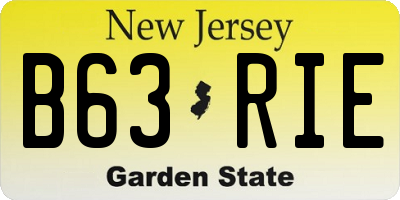 NJ license plate B63RIE