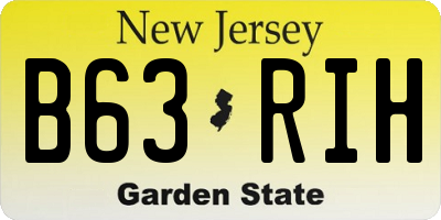 NJ license plate B63RIH