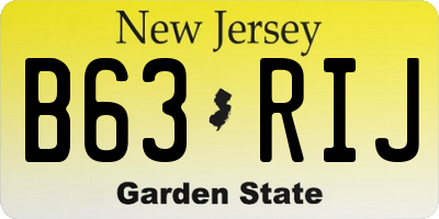 NJ license plate B63RIJ