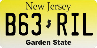 NJ license plate B63RIL