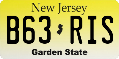 NJ license plate B63RIS