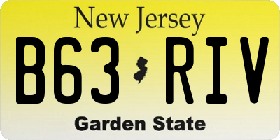 NJ license plate B63RIV