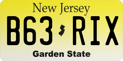 NJ license plate B63RIX