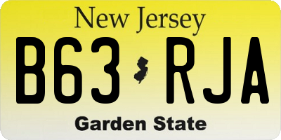 NJ license plate B63RJA