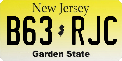 NJ license plate B63RJC